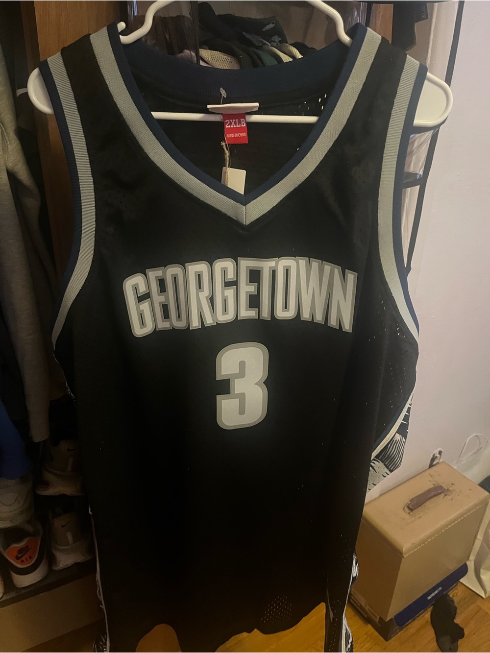 Allen Iverson Mitchell & Ness Georgetown Black #3 Basketball Jersey